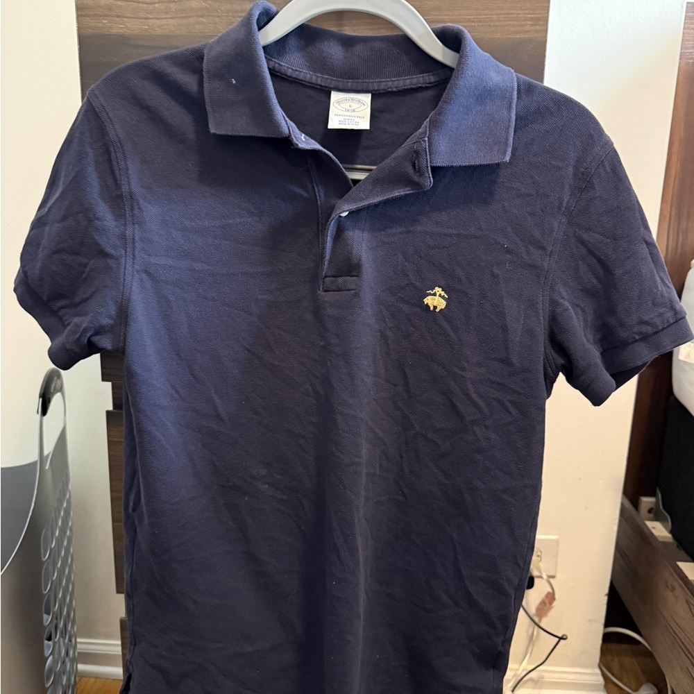 Brooks Brothers Dark Blue Polo with Gold Logo